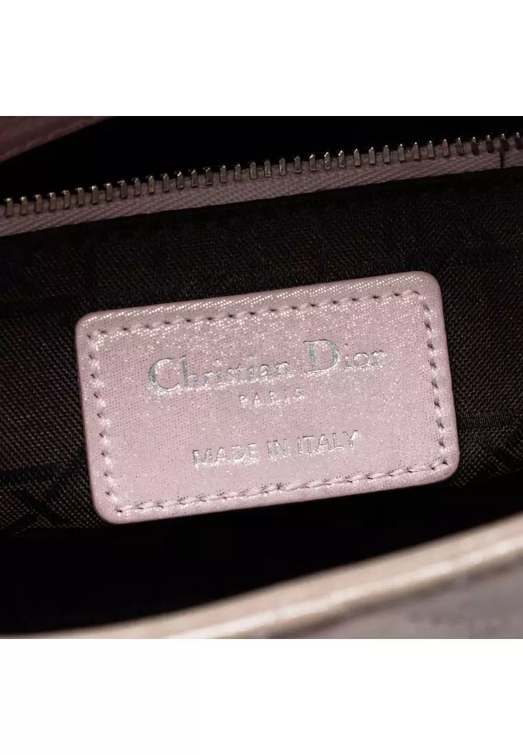 Pre-Loved Dior Mini Iridescent Lambskin Cannage Lady Dior