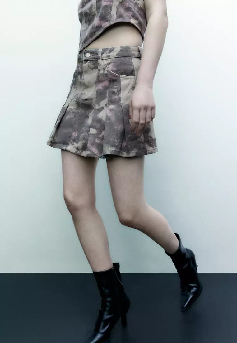 Camouflage pleated skirt online