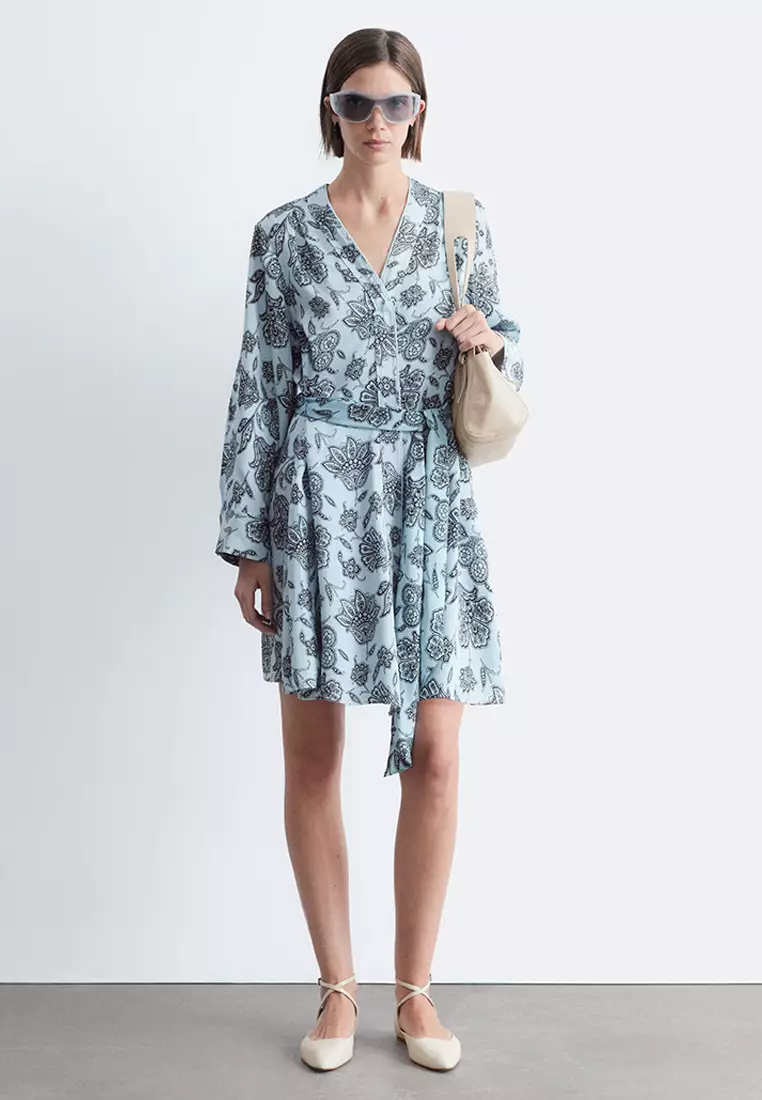 Floral Wrap Mini Dress
