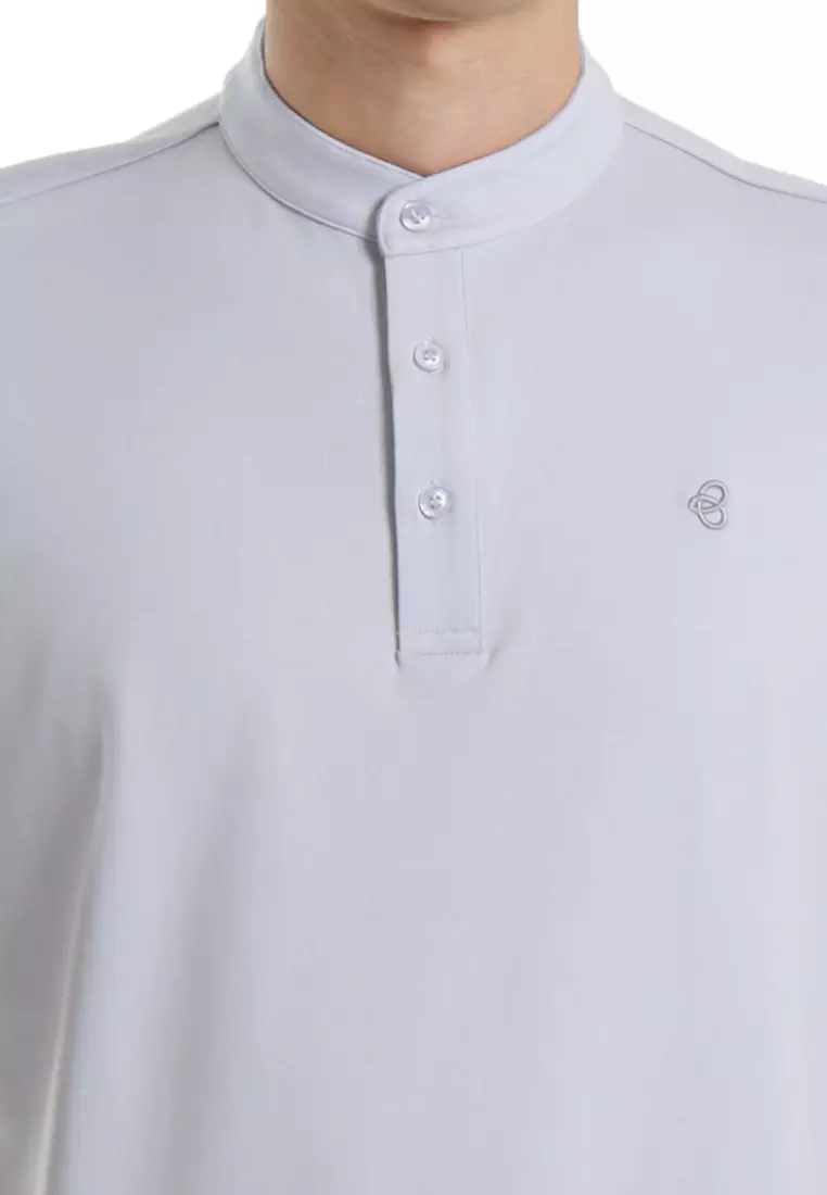 Byford Mandarin Polo Shirt Short Sleeve - 3626001A-30LightBlue
