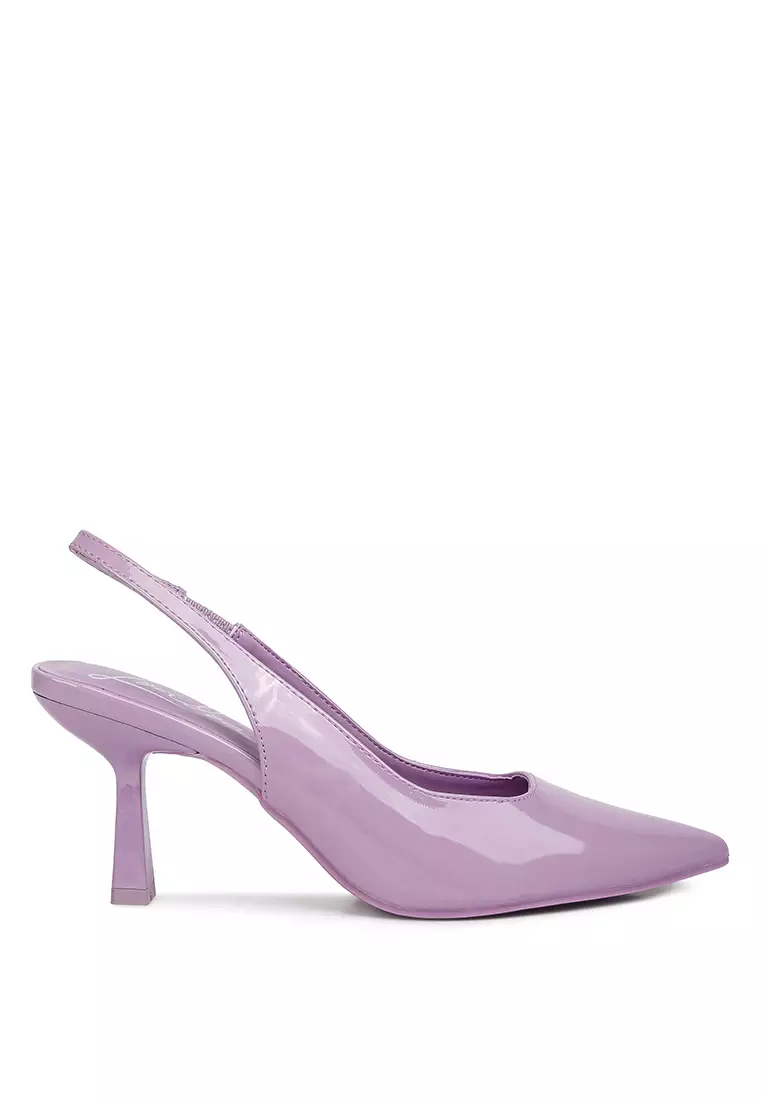 Lilac kitten heel sandals 2025