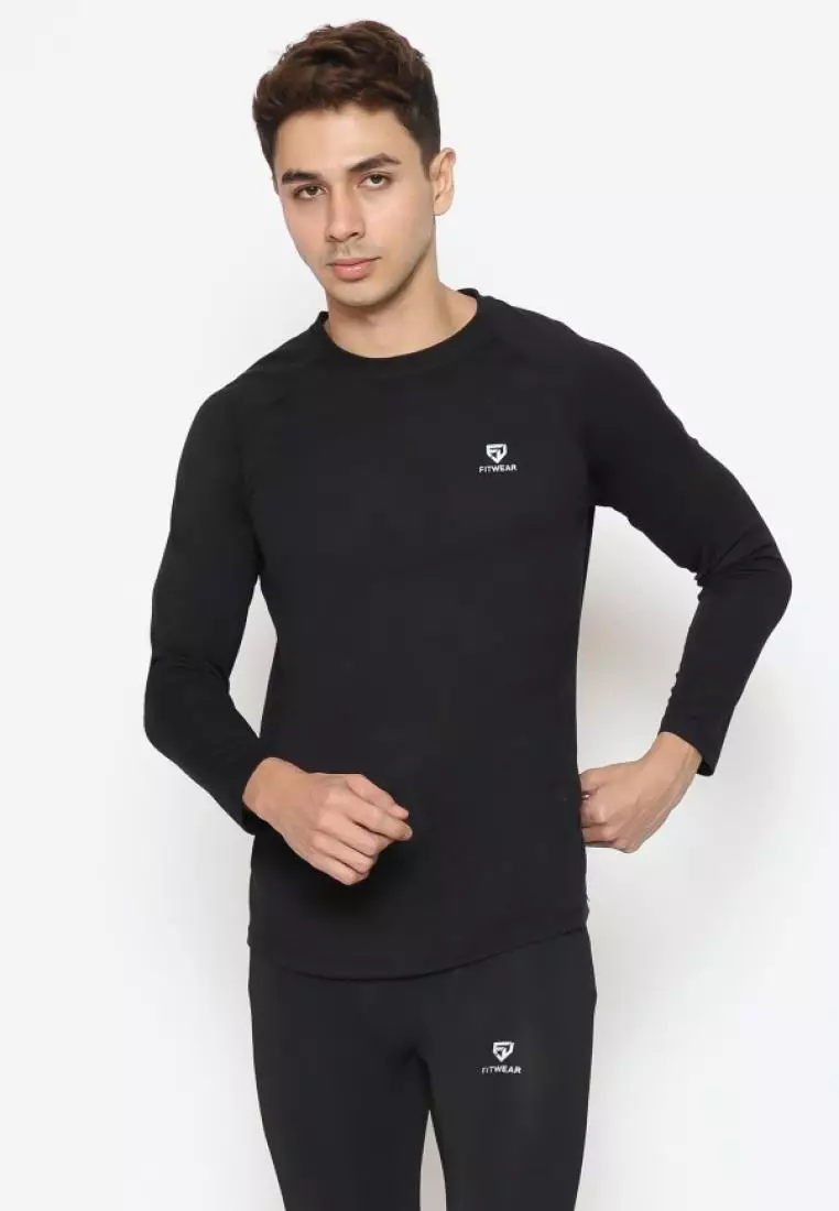 Fitwear - Kaos Olahraga PRIA ARNOLD DRYFIT LONG SLEEVE - BLACK