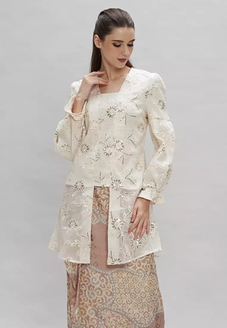 Buy Loveaisyah Brokat Kebaya Beige Premium Batik Pleated Skirt