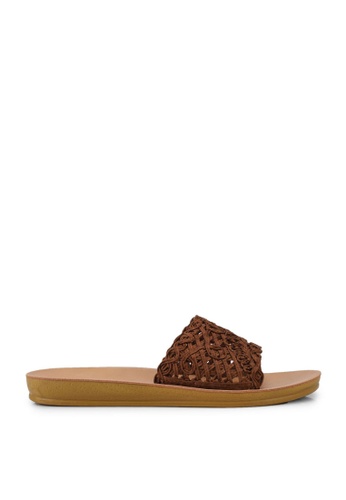 Noveni brown Weaved Strap Sandals 37FE9SH24A35FEGS_1