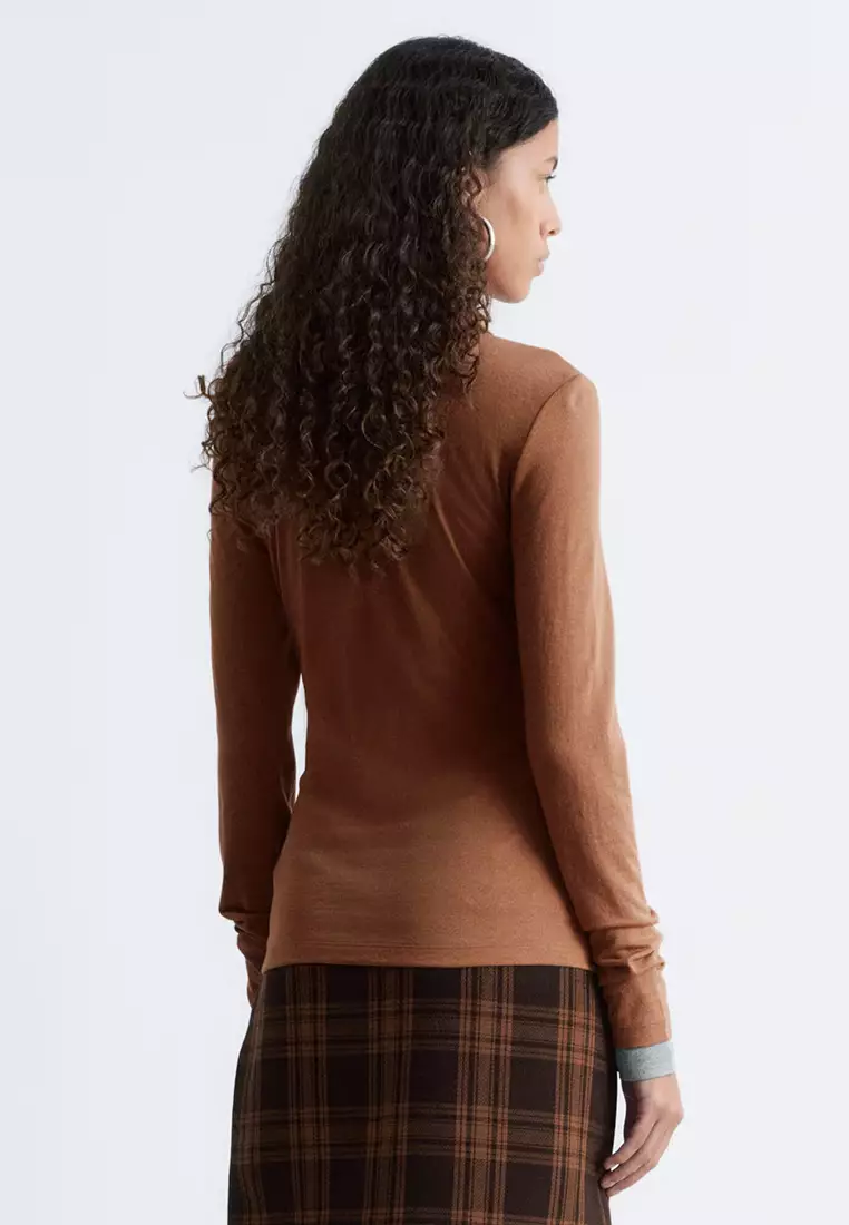 Pointed-Collar Jersey Shirt