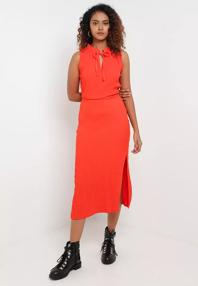 Red orange clearance midi dress
