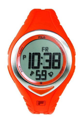 Fila Watches 橘色 Fila Digital Silver and Orange Rubber Watch 89CA0ACF29F1D8GS_1