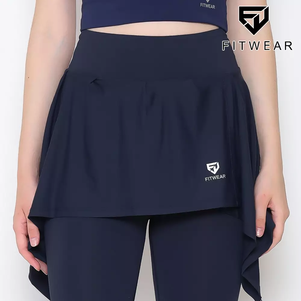 Fitwear - Rok + Legging Olahraga Dryfit Wanita NAYLA - NAVY BACK POCKET