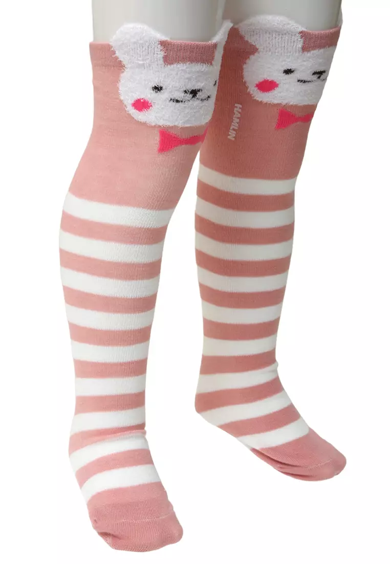Candie Kaos Kaki Panjang Anak Perempuan Pinky Bunny Kids Long Socks Material Cotton ORIGINAL - Pink