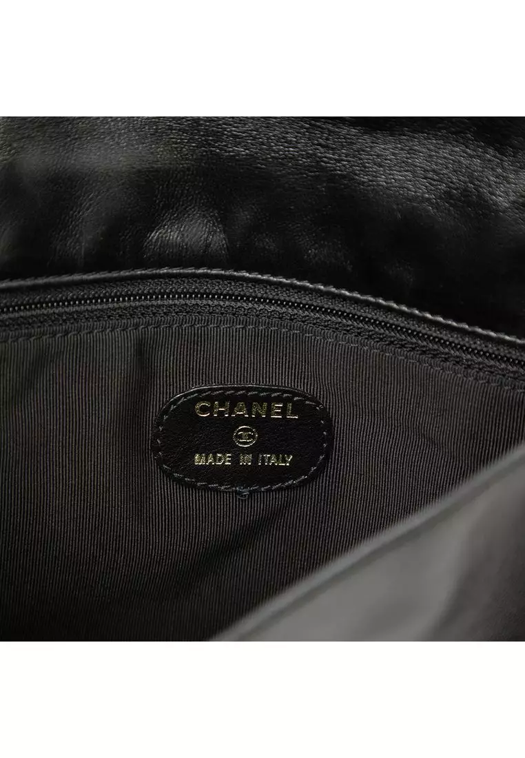 Pre-Loved Chanel Lambskin Logo Messenger Bag