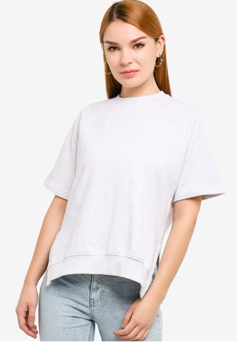 H&M grey Short-Sleeved Sweatshirt 2E3EAAABF0639AGS_1