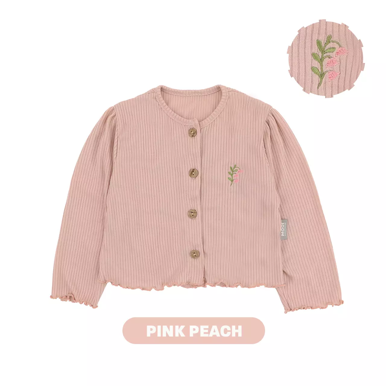 Mooi Cardigan Anak Cherry Cardigan - Pink Peach