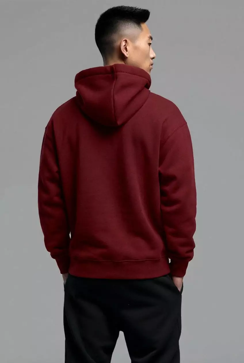 THIRDDAY Hoodie Pria Premium ScubaLux Gak Panas "katakana aja" maroon MOB32