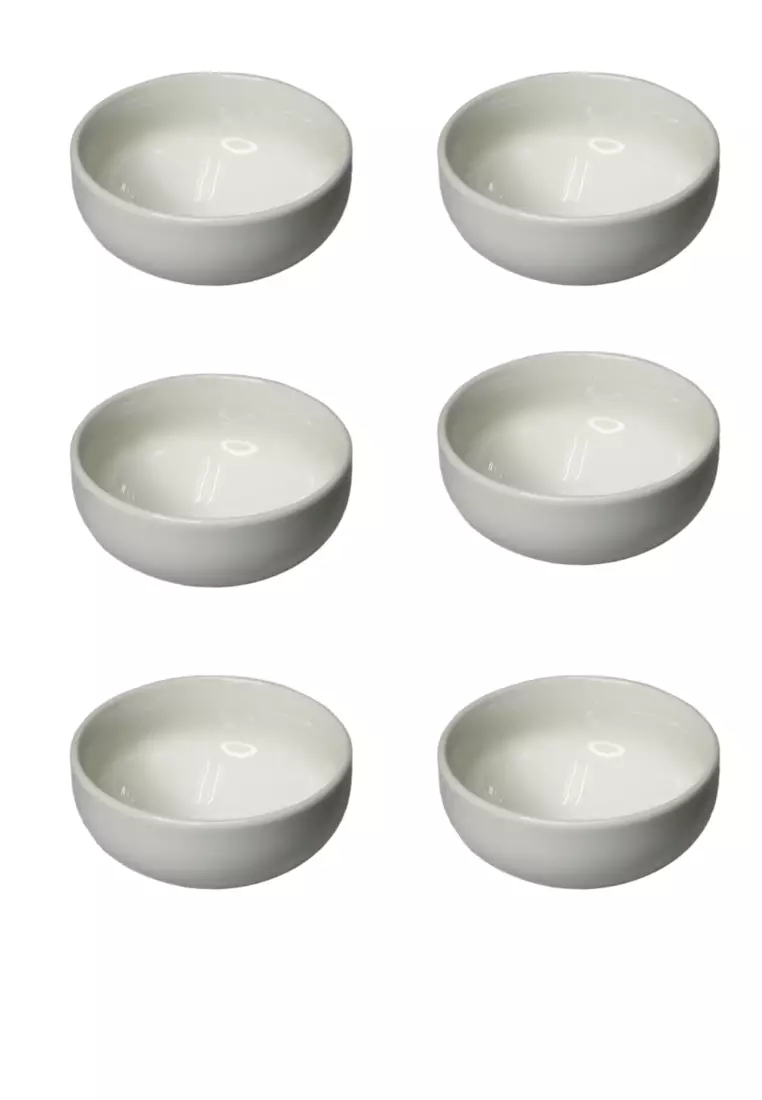 Edge Ceramic Soup Bowl set of 6 White Bowls – Rampage City