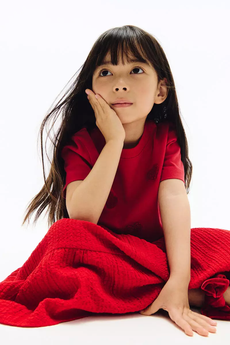 Tiered seersucker skirt