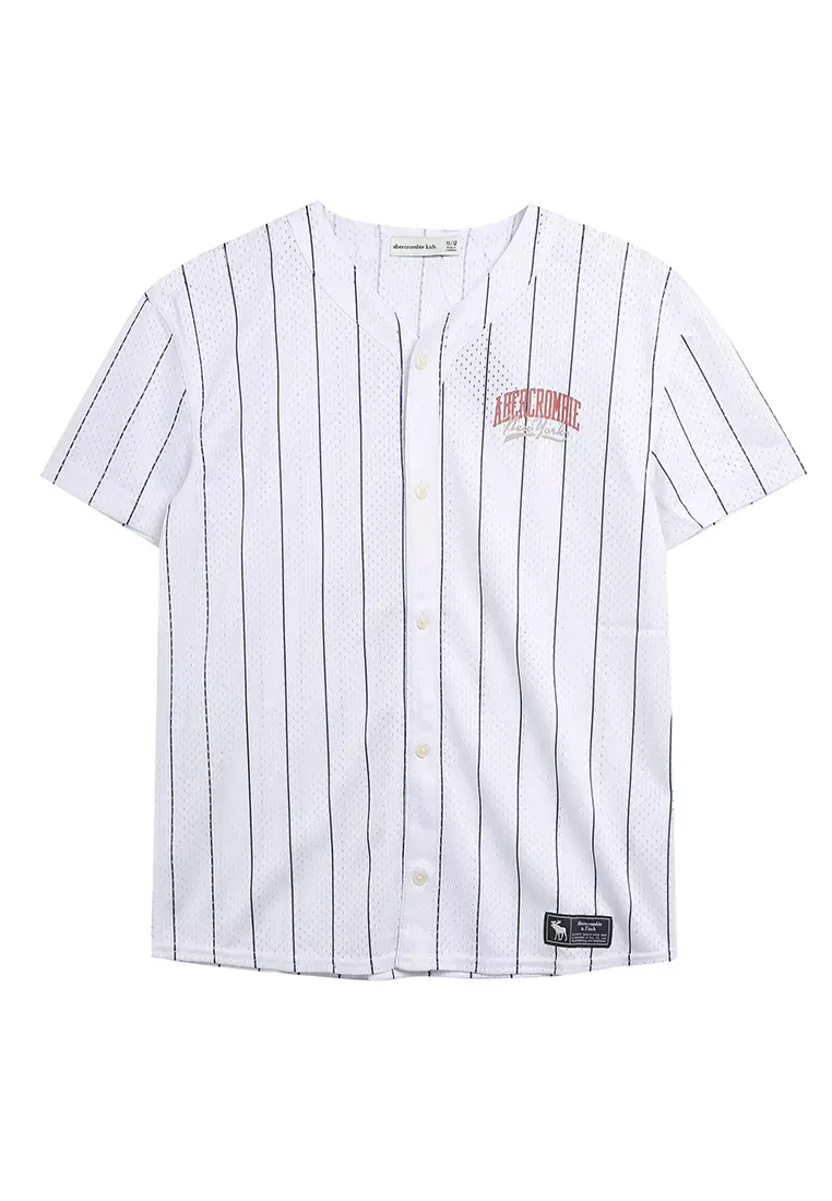 Printed baseball shirt - Black/Brolga - Men