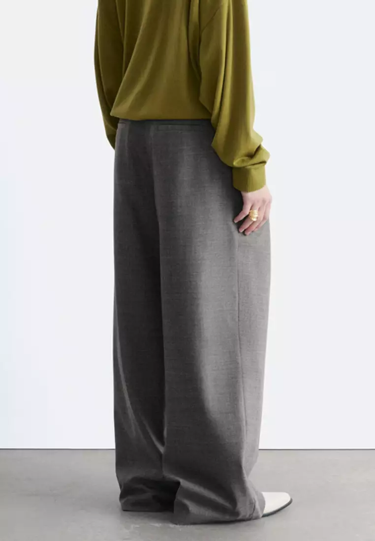 Wool-Blend Tailored Trousers