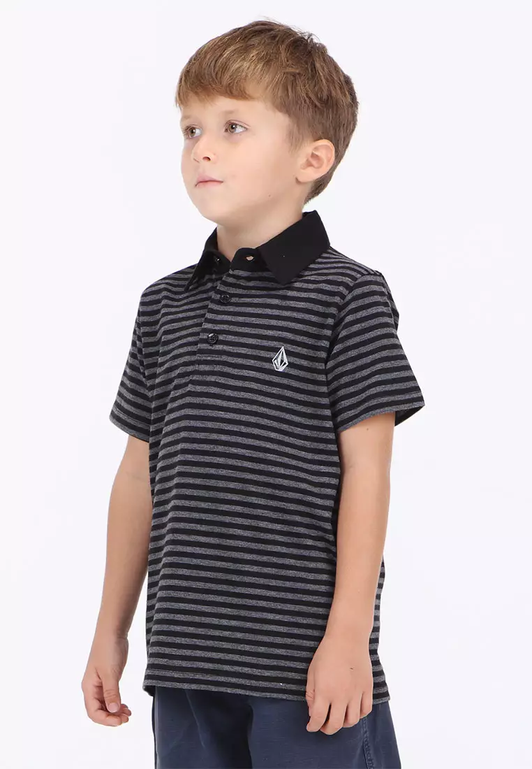 KPL TYPSY STRIPY SHORT SLEEVE POLO BLACK