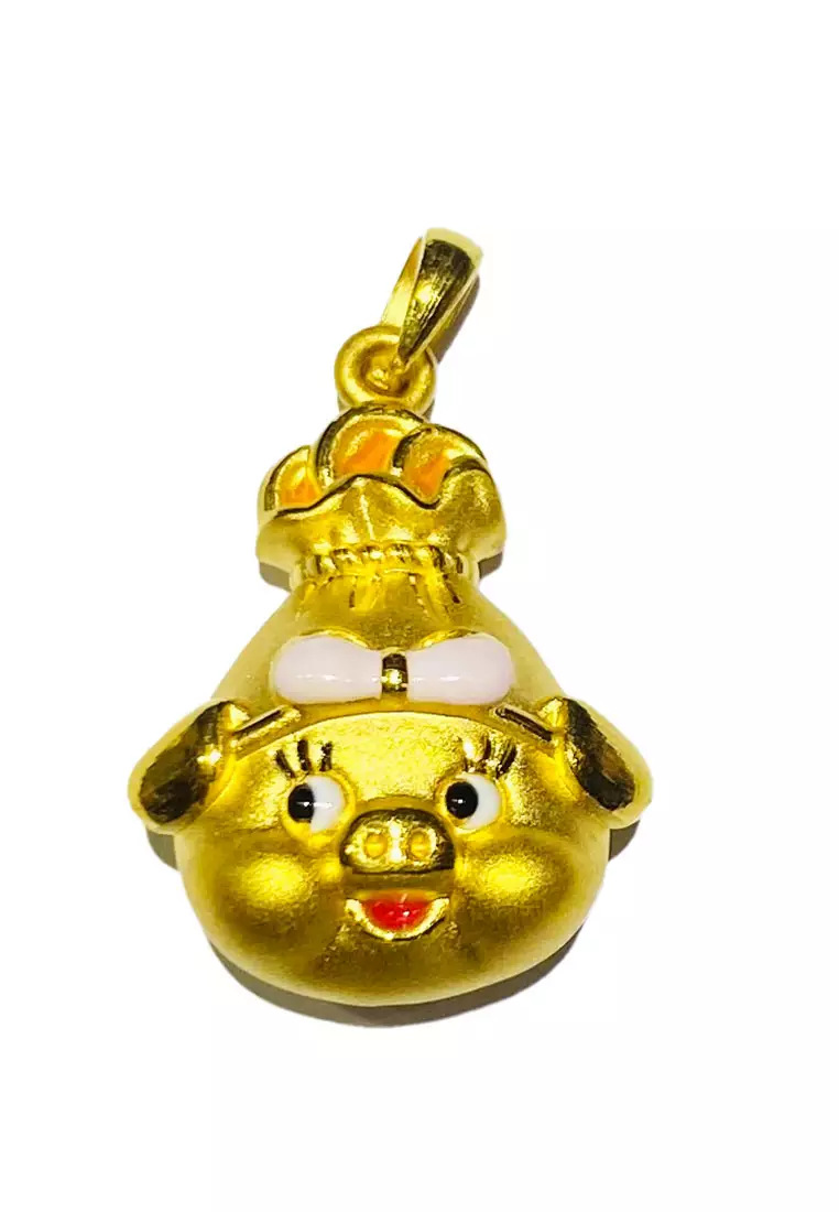 24k gold store pig pendant