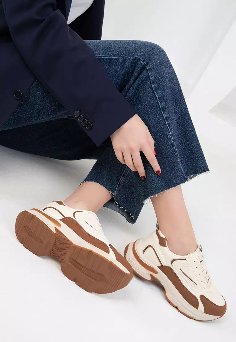 Beige-Taba-C Women's Sneakers 18802