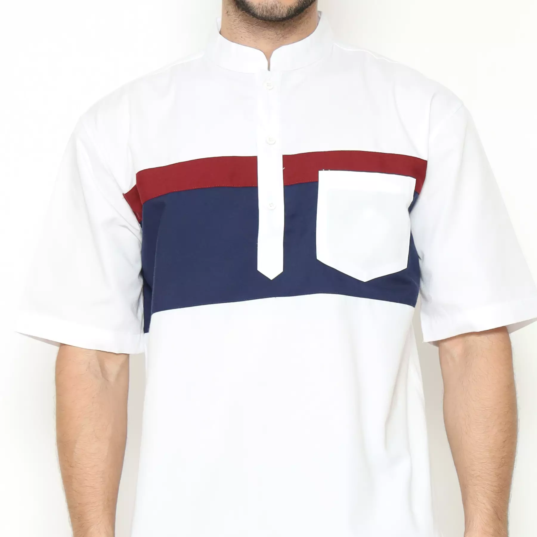 AMK Kemeja Koko Pria Lengan Pendek KK BB 001 S/s Cap 6 White