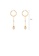 Glamorousky white Fashion Simple Plated Gold Geometric Imitation Pearl Tassel Earrings 199FDACB5D35D7GS_2