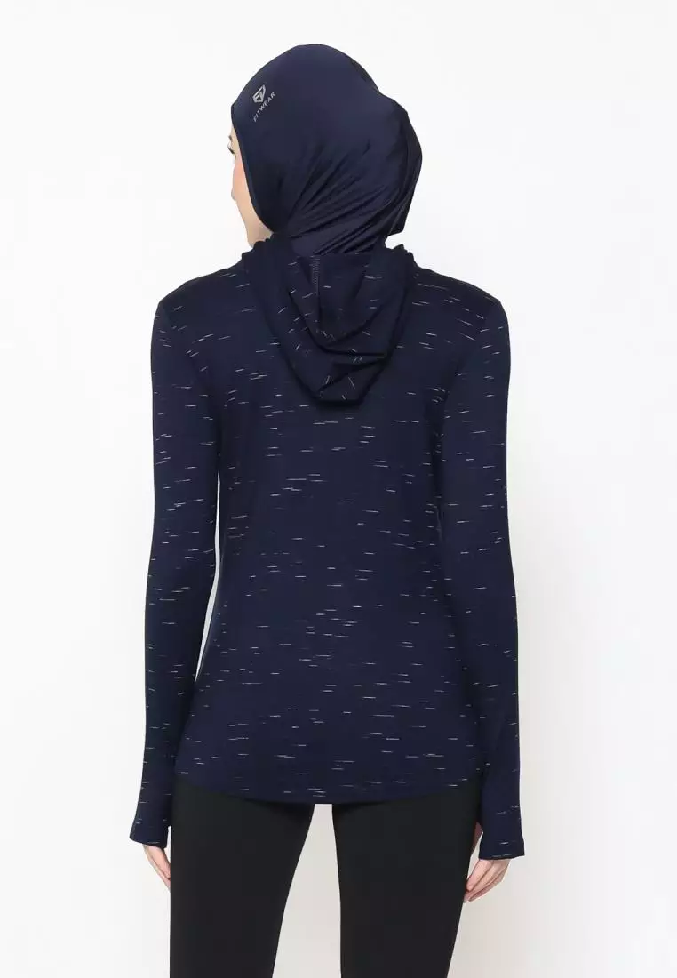 Fitwear - Kaos Olahraga Wanita ATALIA BASIC HOODIE LS - NAVY