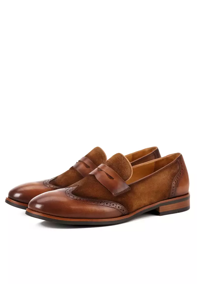 Malmesbury復古真皮布洛克鞋BL05-58