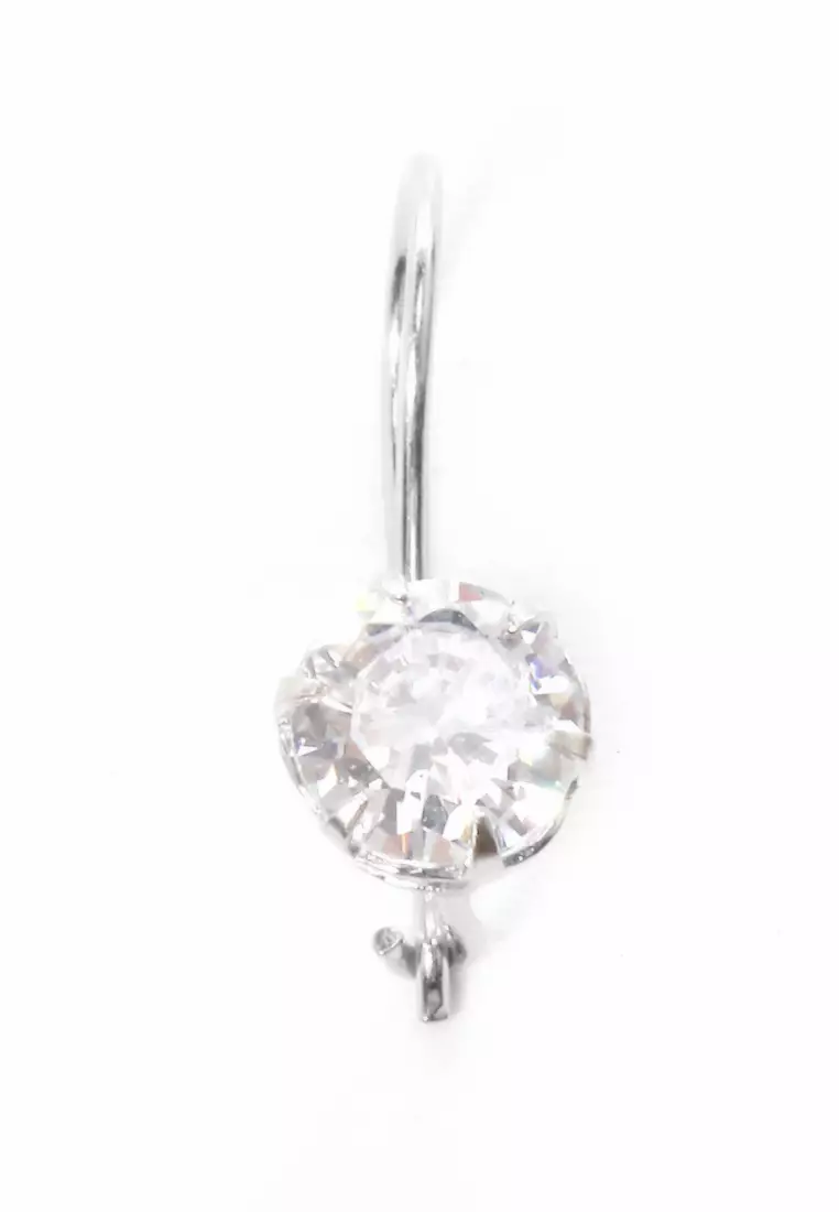 Anting Perak Lapis Emas Fashion Wanita Fastening Elegant Look - Silver