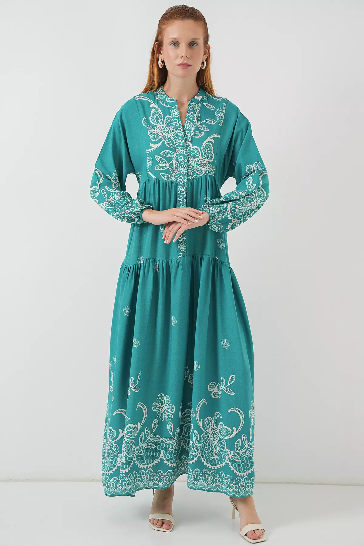 Modest Printed Maxi Dress