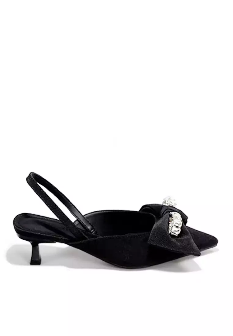 Discount on Twenty Eight Shoes  shoes - SKU: VANSA Imitation Diamond Bow Low Heel Sandals VSW-H3188-1
