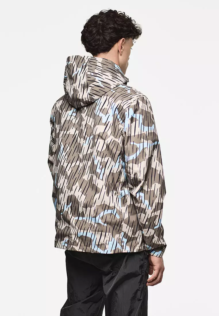 MENS TOBACCO MERCURY CAMO REVERSIBLE RAIN CAMO JACKET