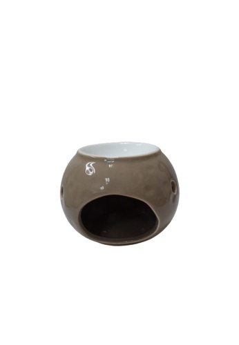 S&J Co. Naturalis Apothecary Round Ceramic Fragrance Aroma Oil Burner - Brown 8320AHLD798BC3GS_1