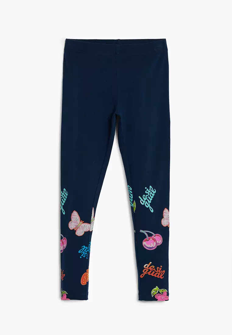 Flared denim-effect leggings