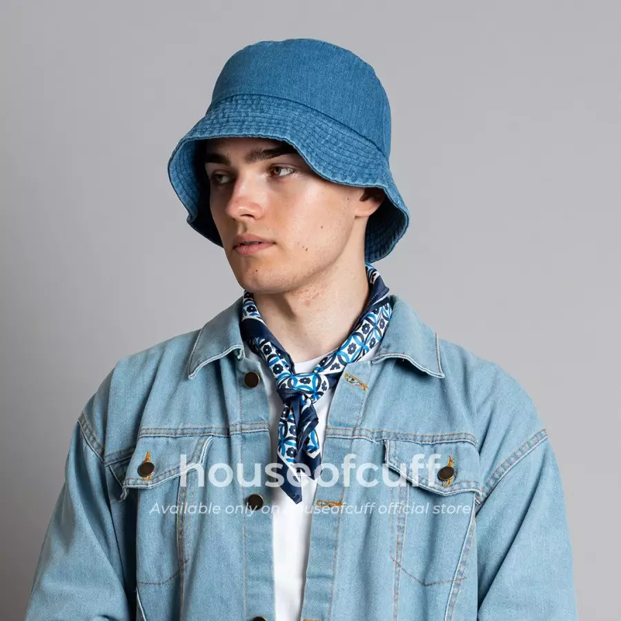 Houseofcuff bucket hat denim jeans biru denim