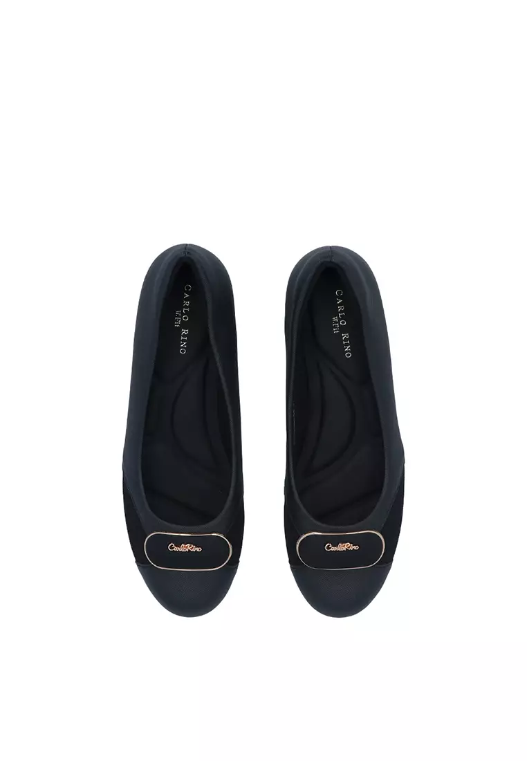 Black CR Amelia Textured Pumps