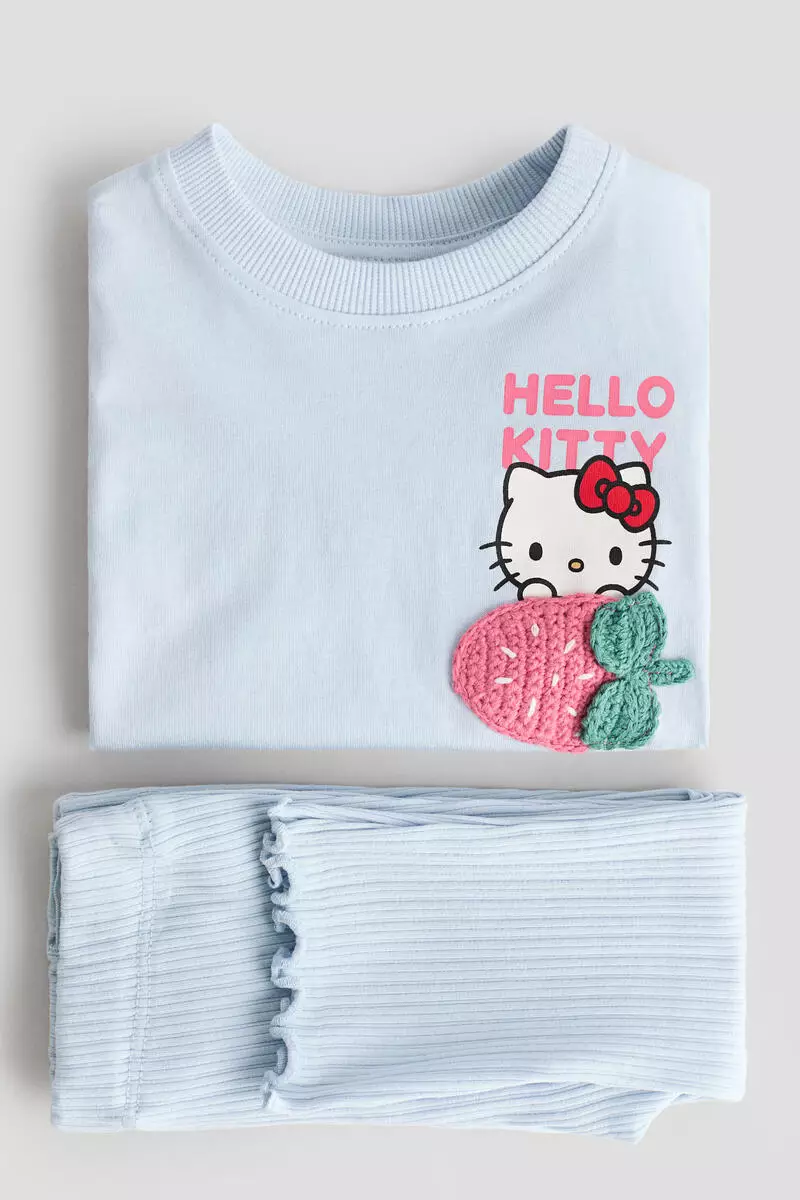 2-piece print-motif cotton set