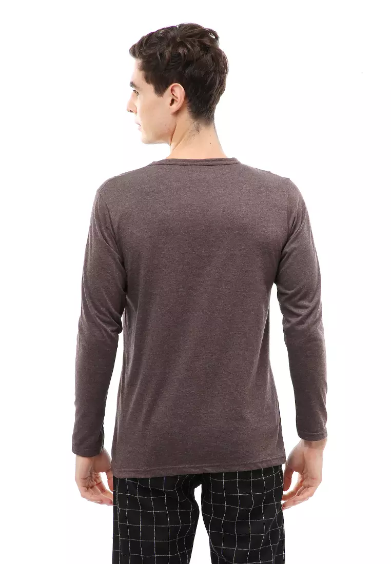 Jack T-Shirt Atasan Kasual Pria Model Kancing Plain Design Lengan Panjang Material Cotton ORIGINAL