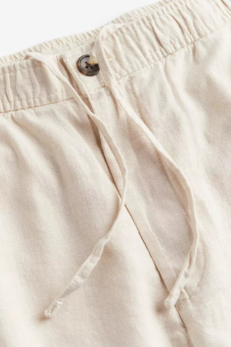Regular Fit Linen-blend shorts