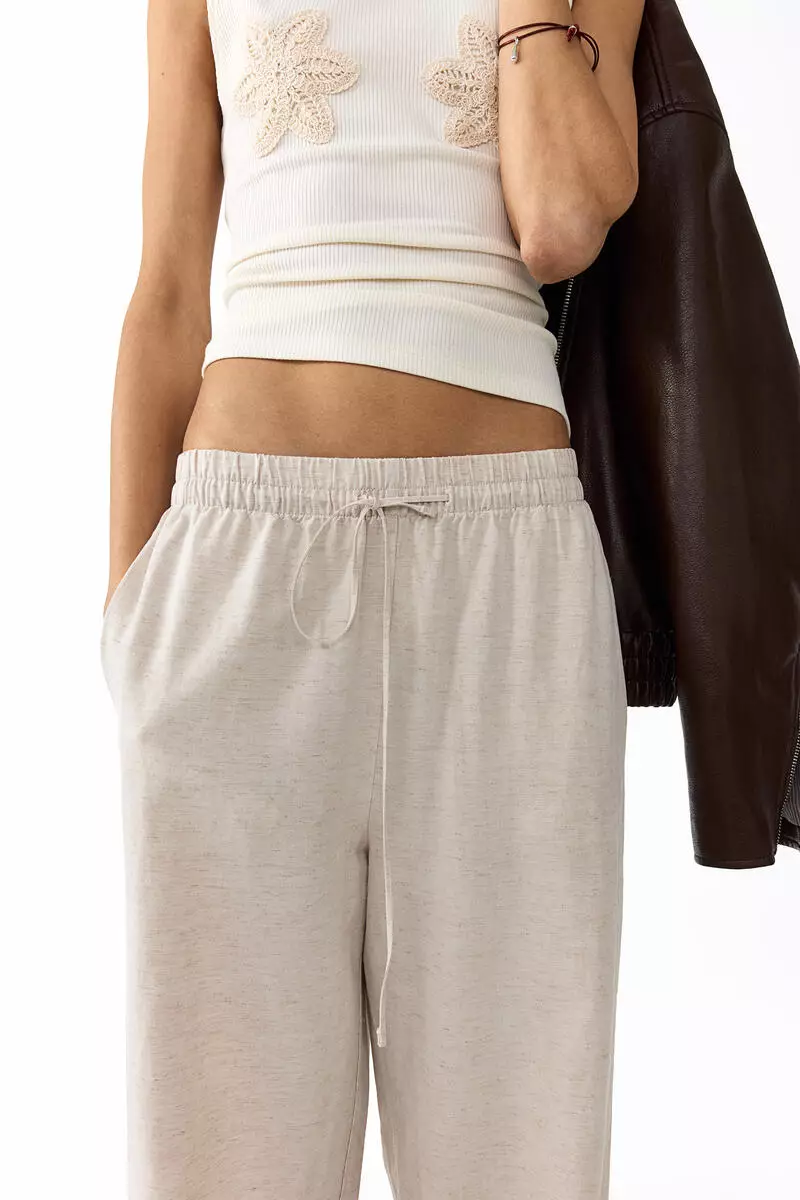 Linen-blend trousers