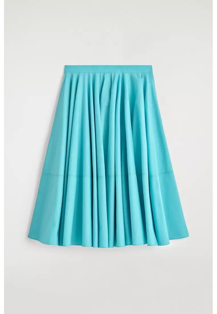 CIRCLE-CUT COTTON MIDI SKIRT