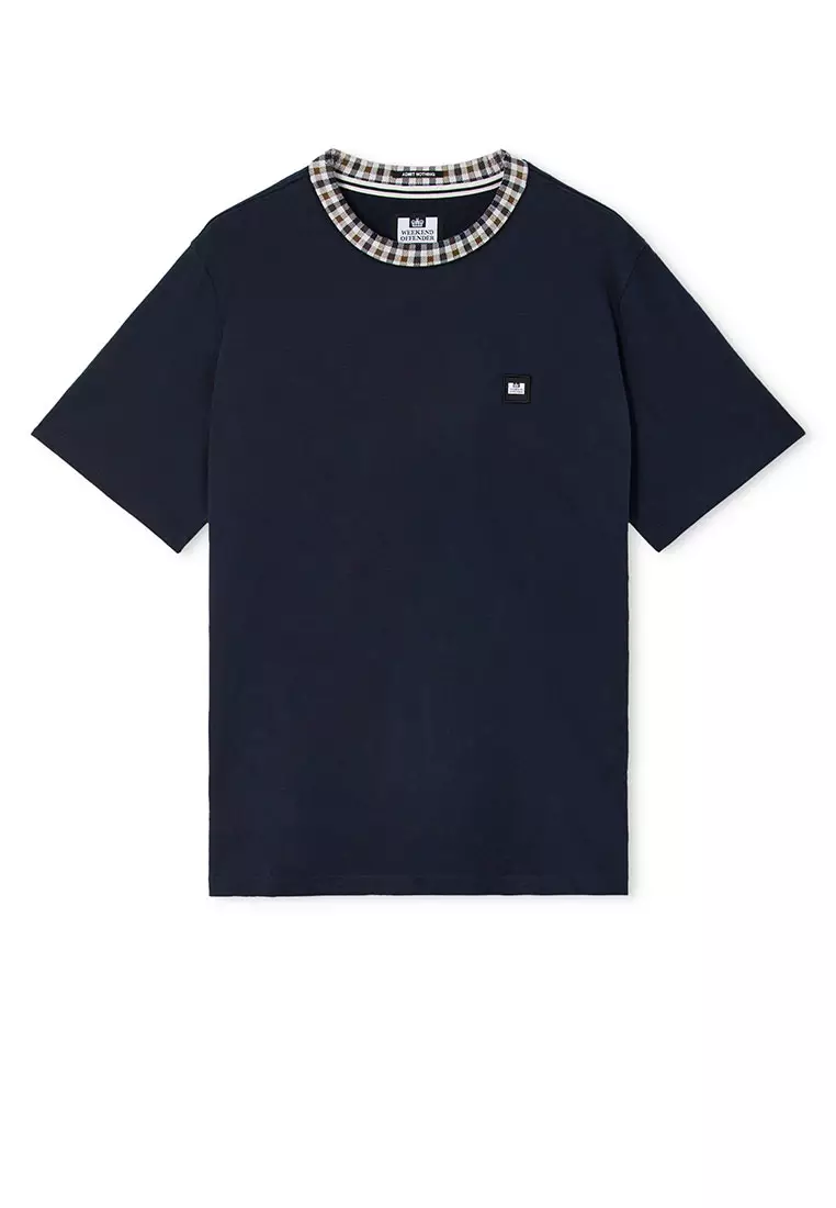 MENS NAVY SILA JACQUARD RIB TEE