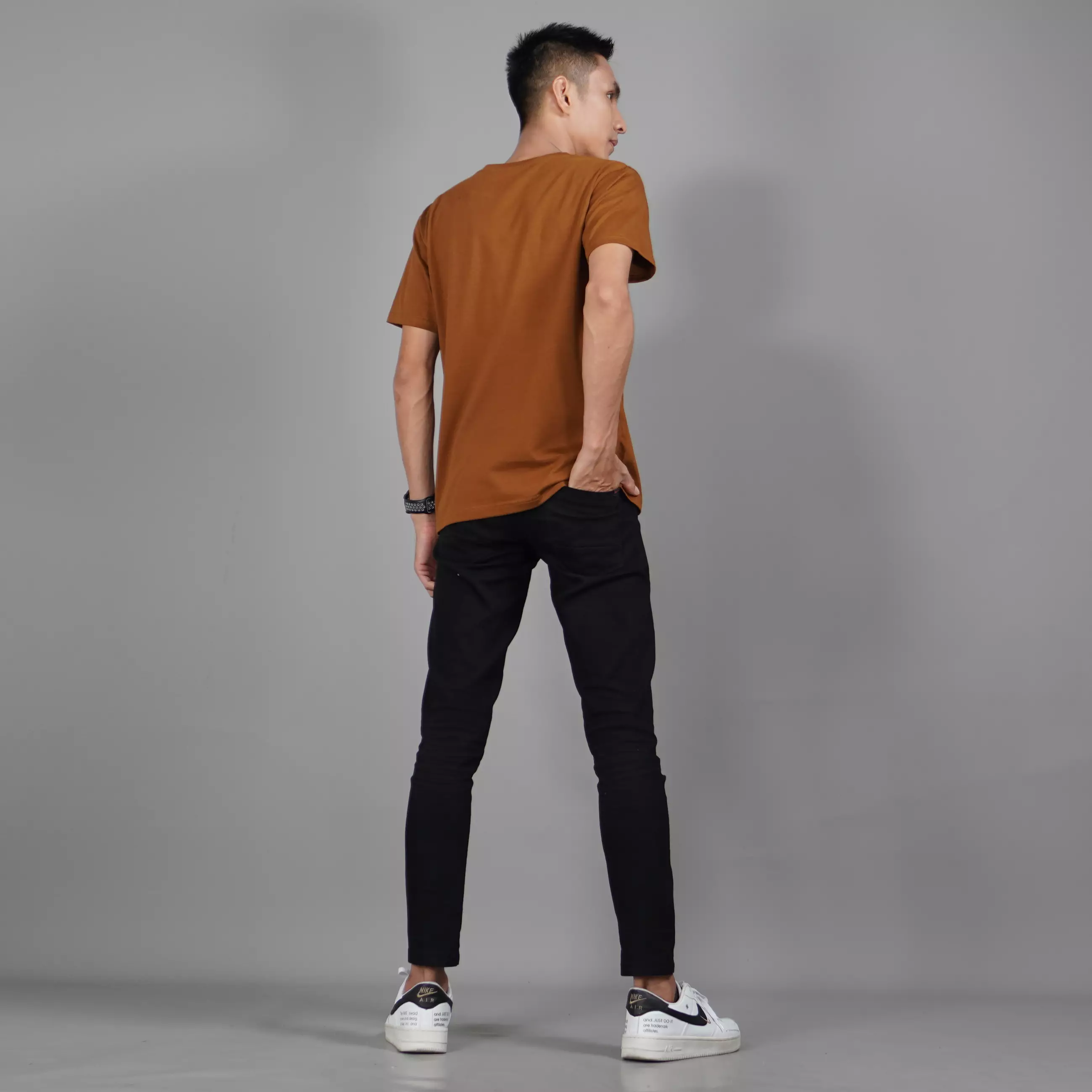  Kaos Polos Pria Lengan Pendek Cotton TShirt Short Sleeve - Bronze