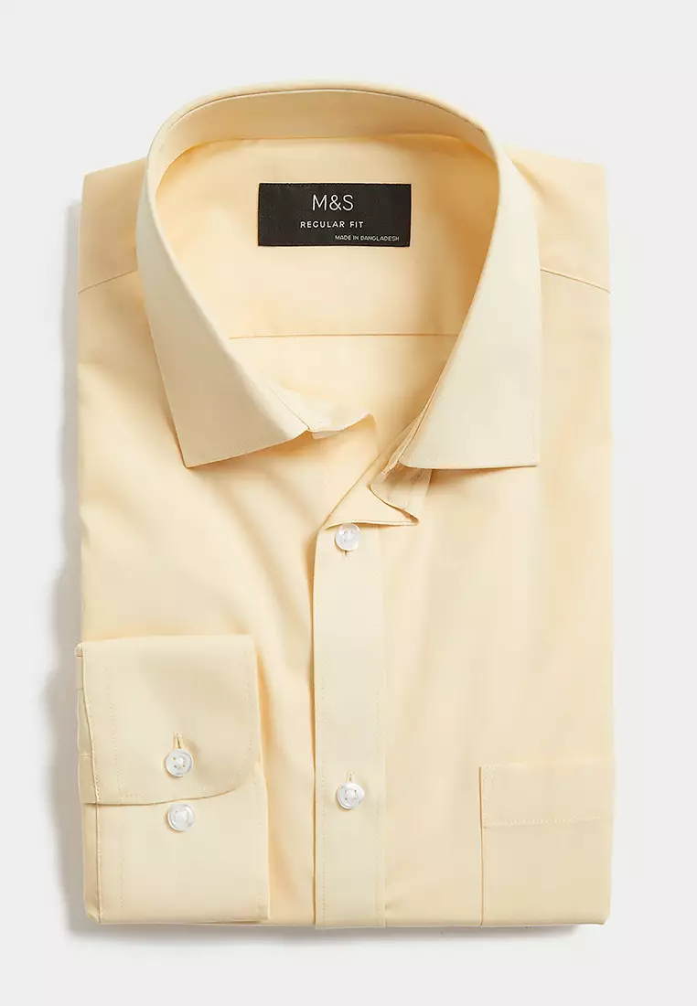 Regular Fit Easy Iron Cotton Blend Shirt