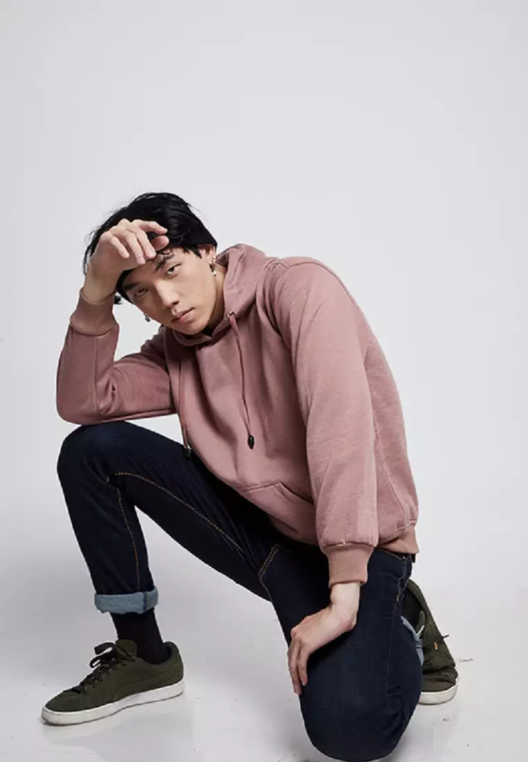 Jaket Polos Jumper Hoodie Sweater Warna Merah muda