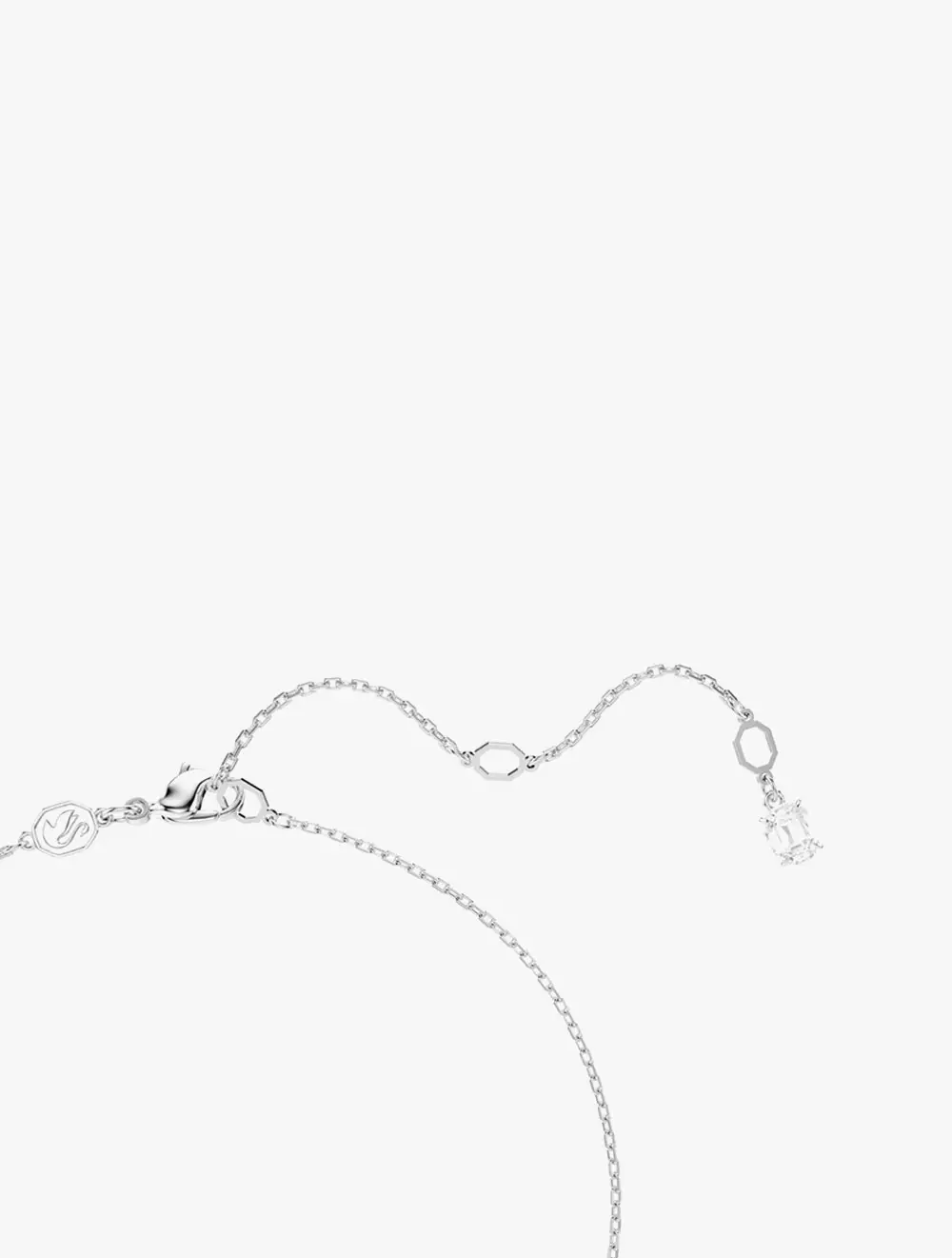 Stilla Pendant, Square Cut, White, Rhodium Plated - White