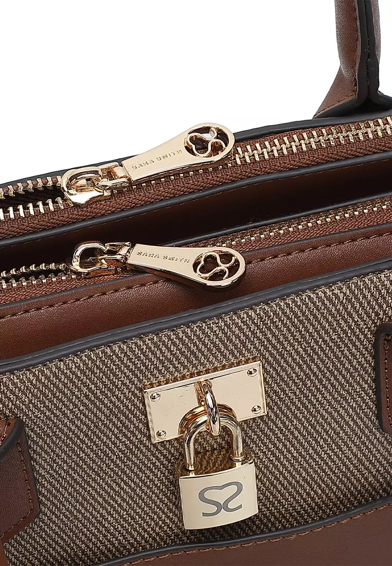 Women's Top Handle Bag / Sling Bag / Crossbody Bag / Shoulder Bag (Tas Tangan Wanita / Tas Selempang Wanita / Tas Bahu Wanita) - Cokelat