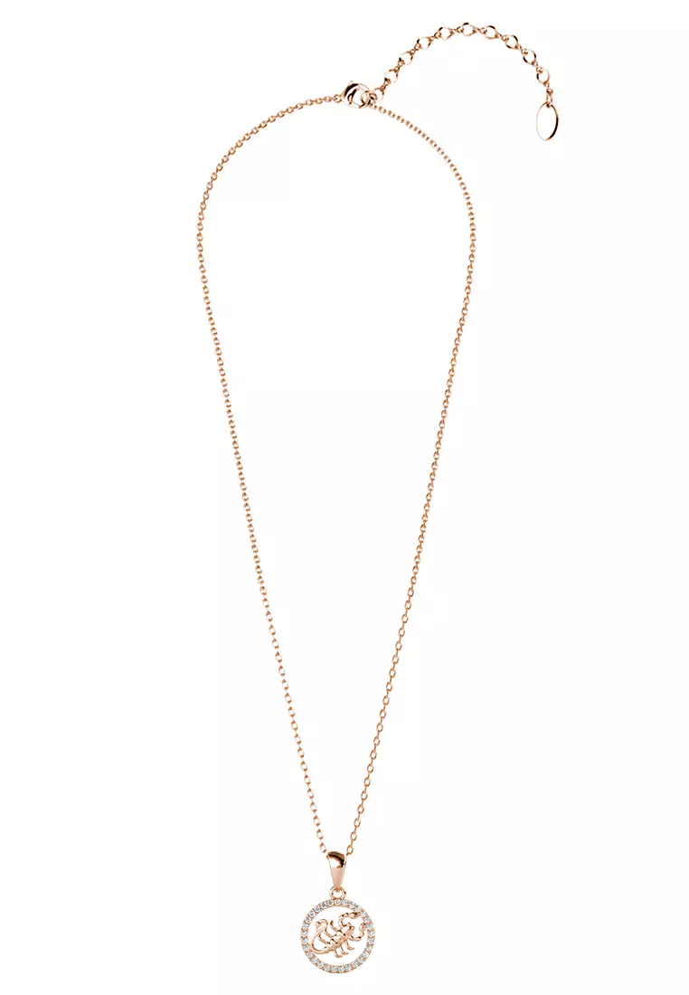 Her Jewellery Circlet Scorpio Pendant (Rose Gold) - Luxury Crystal Embellishments plated with 18K Gold