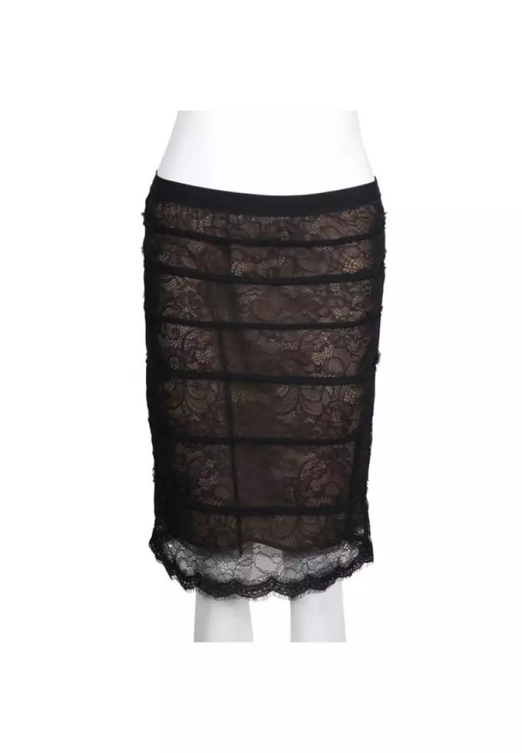 Black lace skirt online design