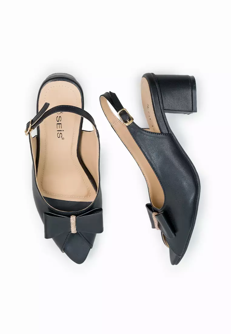SEIS Britney Mules Heels Wanita | Slingback Hak 5 cm